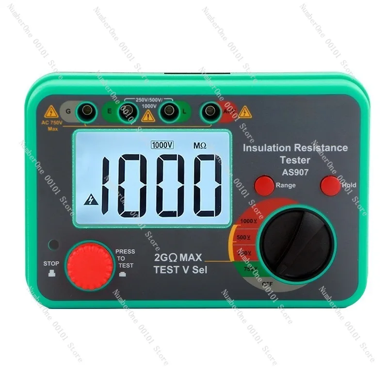 AS907 Megohmmeter Digital Insulation Resistance Tester Electrician's Megger High Precision Lightning Protection Insulation Test