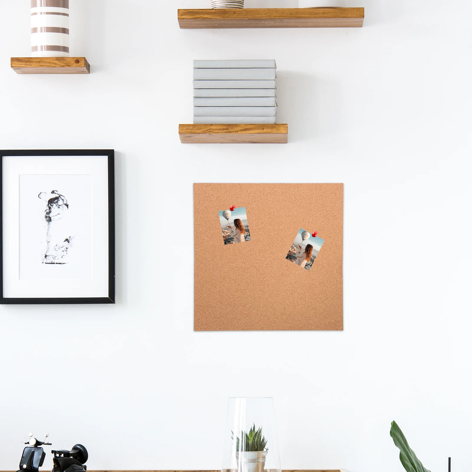 

6 Rolls Cork Sheet Roll with Adhesive Backing Natural Finish Sound Absorbing Wall Board for Message Notice Picture Display