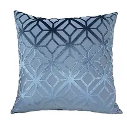 Luxury European Solid Jacquard Geometric Cushion Cover Sofa Decorative Cutting Velvet Throw Pillowcase Pillow Coverfrom Factory