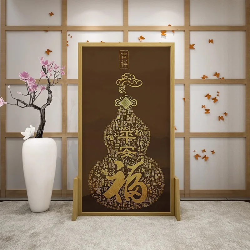 Chinese-style screen partitions for living room, entryway, and entryway solid wood. Small bedroom layouts for household wall gou