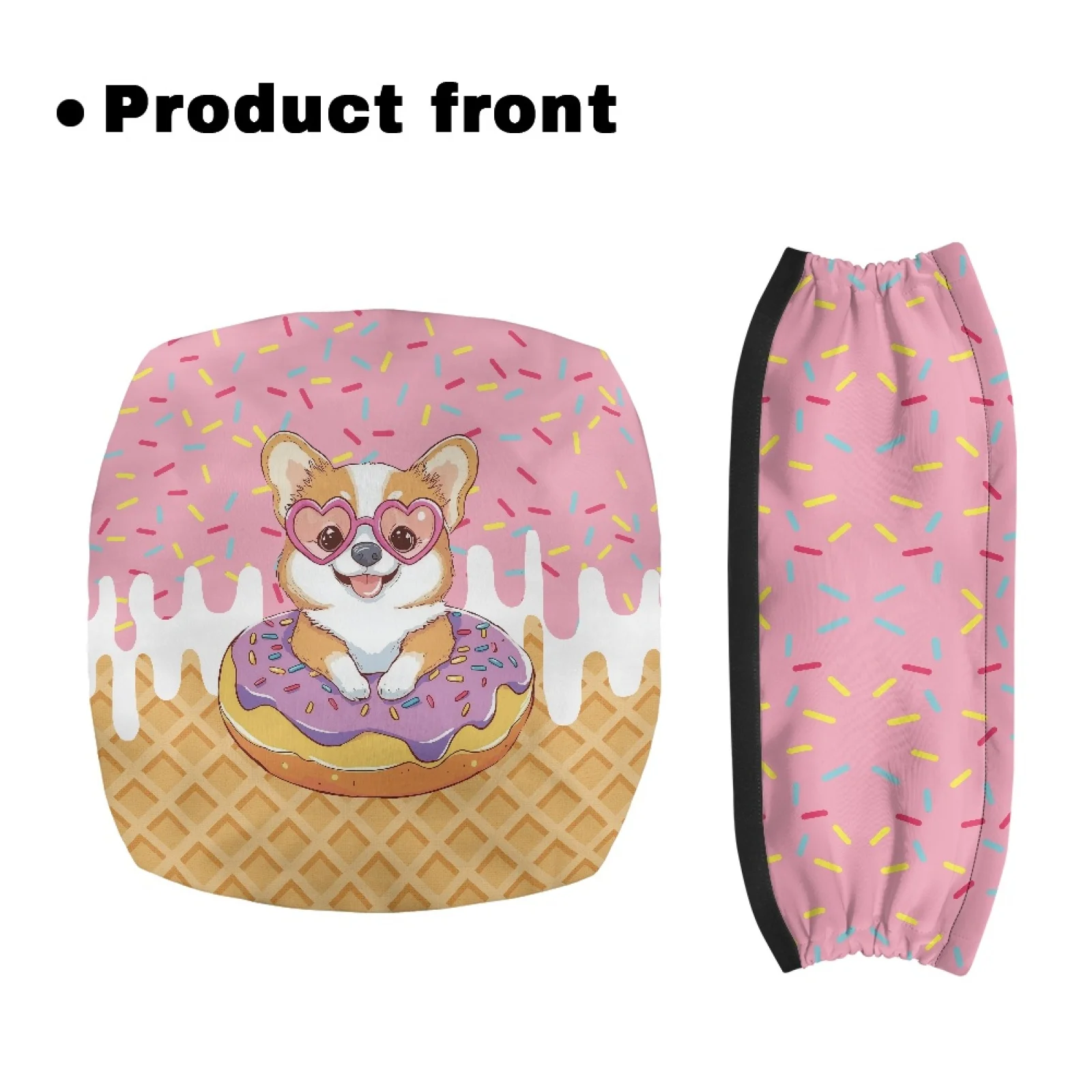 Coloranimal Corgi Ice Cream Set of 2 Rollator Walker Seat Covers Seat & Backrest Cover Set for Parents Home