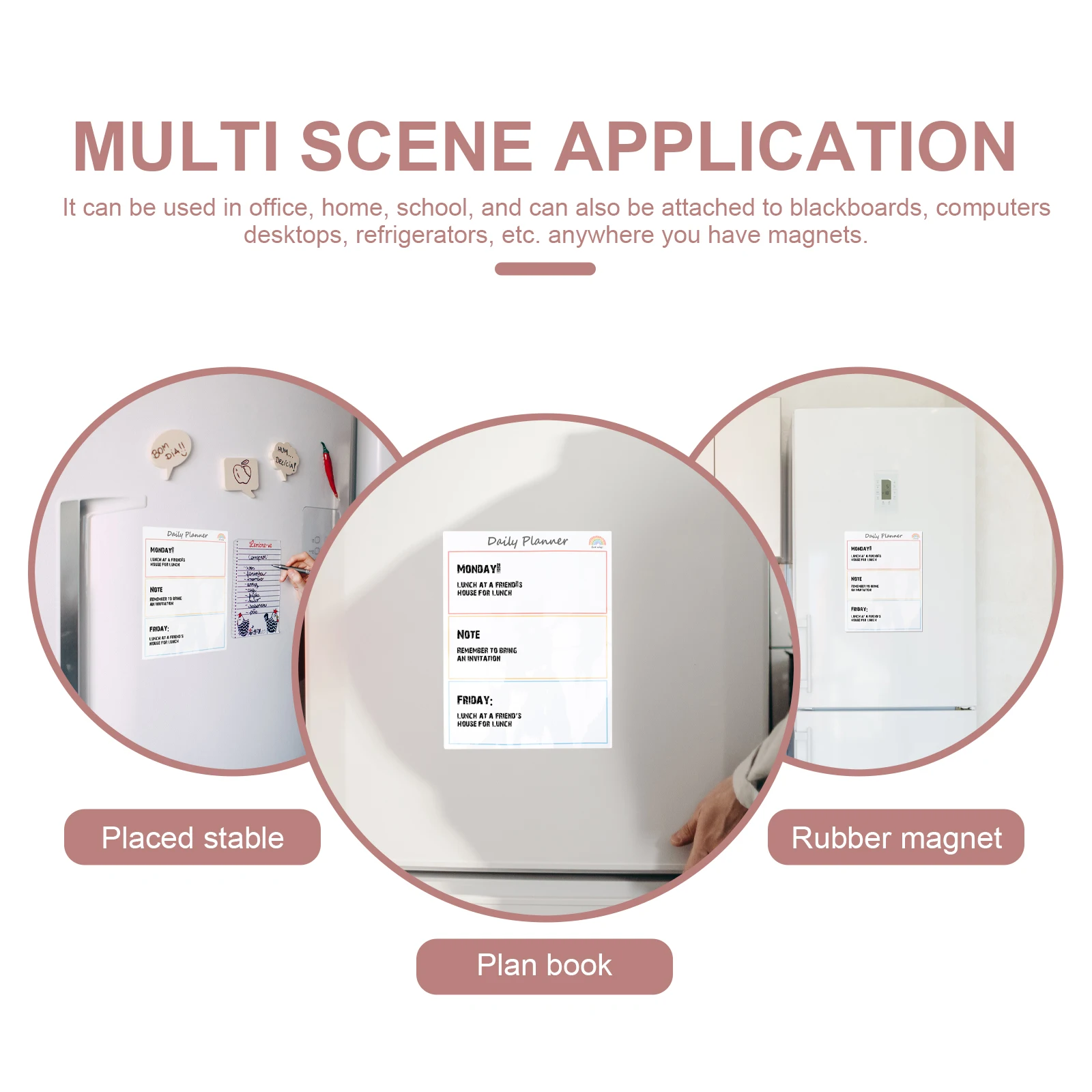 2 個の磁気メッセージボード多目的消去可能な毎日のスケジュールノートマグネットプランナー家庭用学校用