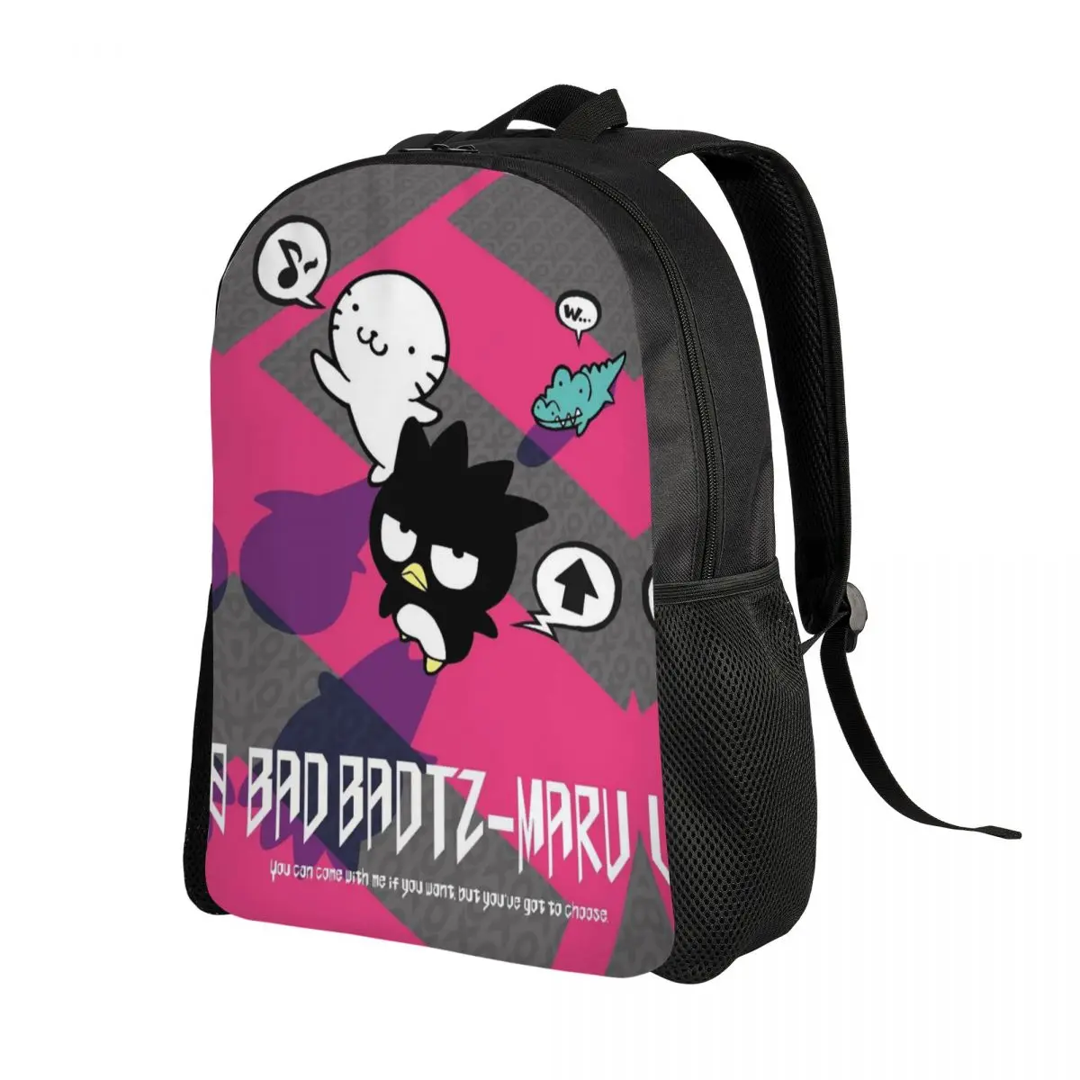 Mochila personalizada de Animes Bad Badtz Maru, morral de dibujos animados Kawaii para hombres y mujeres, resistente al agua, bolsa escolar y universitaria, bolsa de libros estampada