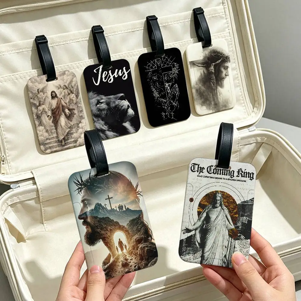 Son of God Jesus Waterproof PVC Baggage Tag With Info Card Anti lost Identification Tag For Luggage School Backpack
