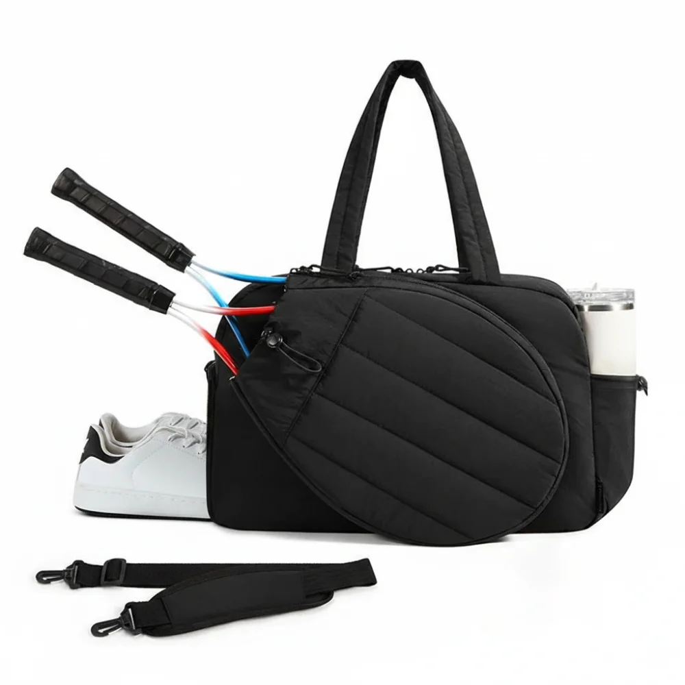 Fashion Large Capacity Tennis Gym Bag Holds 2 Rackets Dry-wet Separation Tennis Bag Fluffy Portable Women's Handbag Weekend