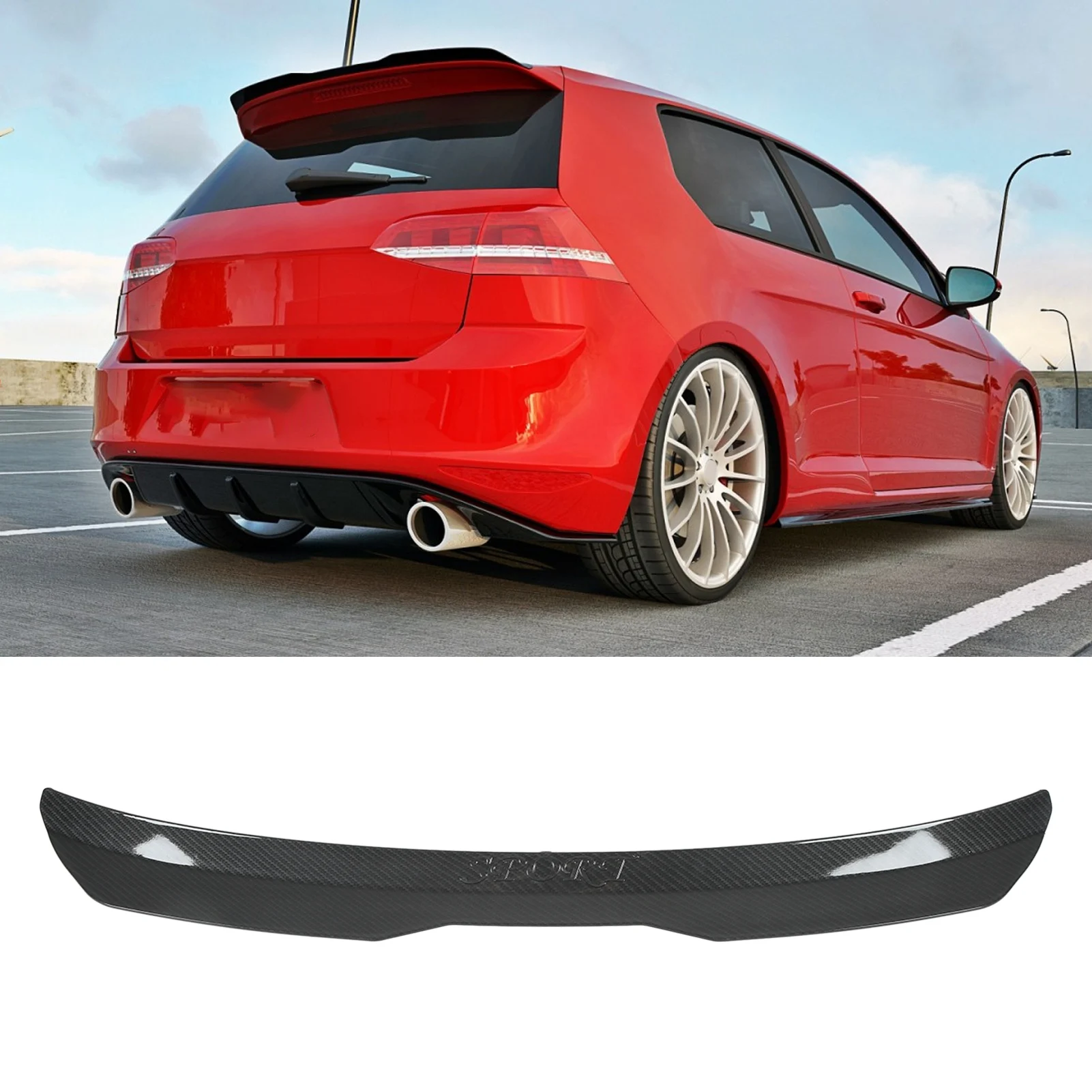 Rear Roof Spoiler Wing Universal Car Modification Replacement for Mercedes‑Benz A‑Class