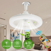 E27 Screw Base Ceiling Fan Light 30W Tricolor Dimmable LED Fan Lamp With Remote Control Silent 360° Rotatable Ceiling Lamp