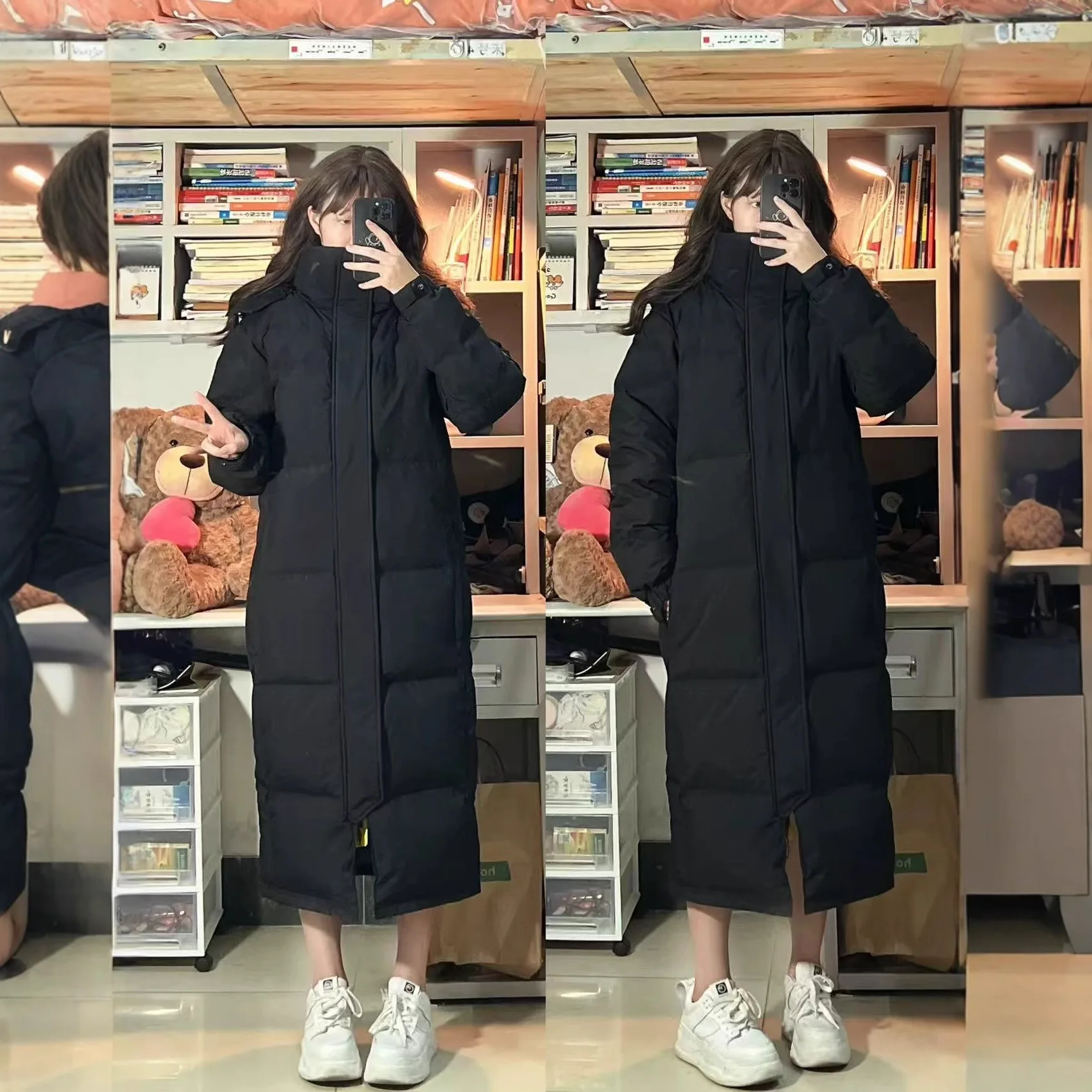 

Женская зимняя куртка-пуховик средней длины ниже колена, новинка 2025 года, хит продаж, утепленное хлопковое пальто для экзаменов по искусству, верхняя одежда