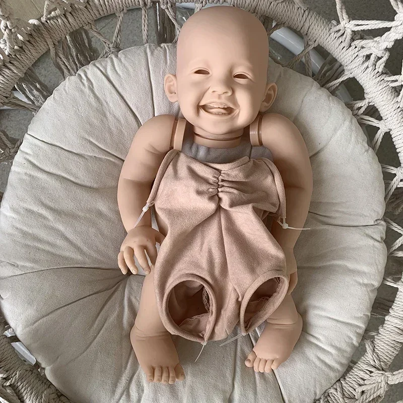 23inch Mila Reborn Doll Kit Smiling Baby Toddler Fresh Color DIY Unfinished Doll Parts Soft Touch with Body and Eyes