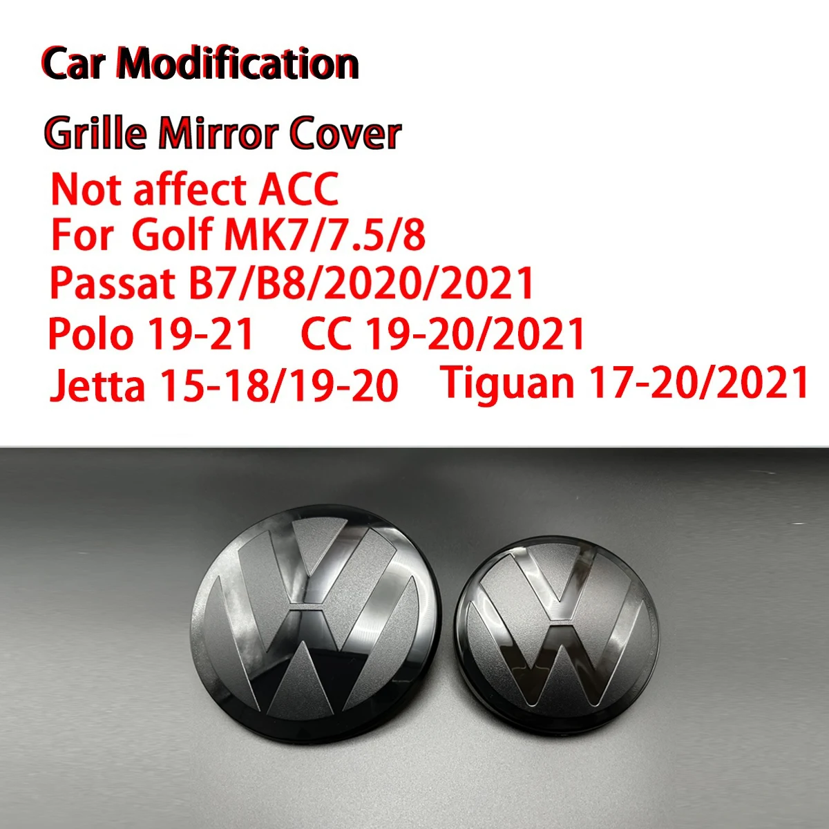 Not Affect ACC Front Grille emblem Cover Or Rear Trunk Lid Cover for Volkswagen Golf 7/7.5/ 8 Passat B8  Polo CC Jetta Tiguan