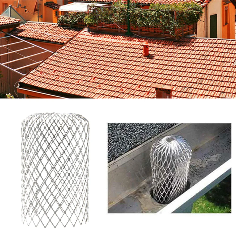 Roof Gutter Guard Filters 3 Inch Expand Aluminum Filter Strainer Stops Blockage Leaf Drains Drain Net Cover Gutter Guard