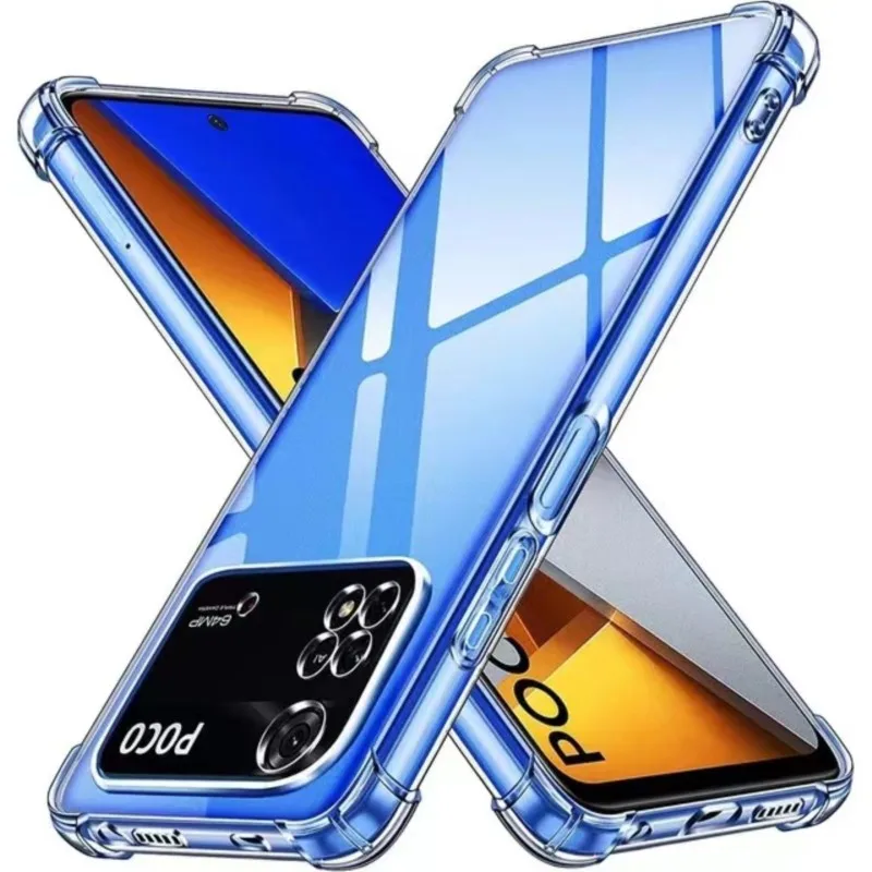 

Thick Air-Bag Silicone Clear Phone Case for Xiaomi Poco M4 M5 M6 X3 X4 NFC X5 X6 F3 F4 GT F5 Pro 5G C50 C51 C55 Back Cover