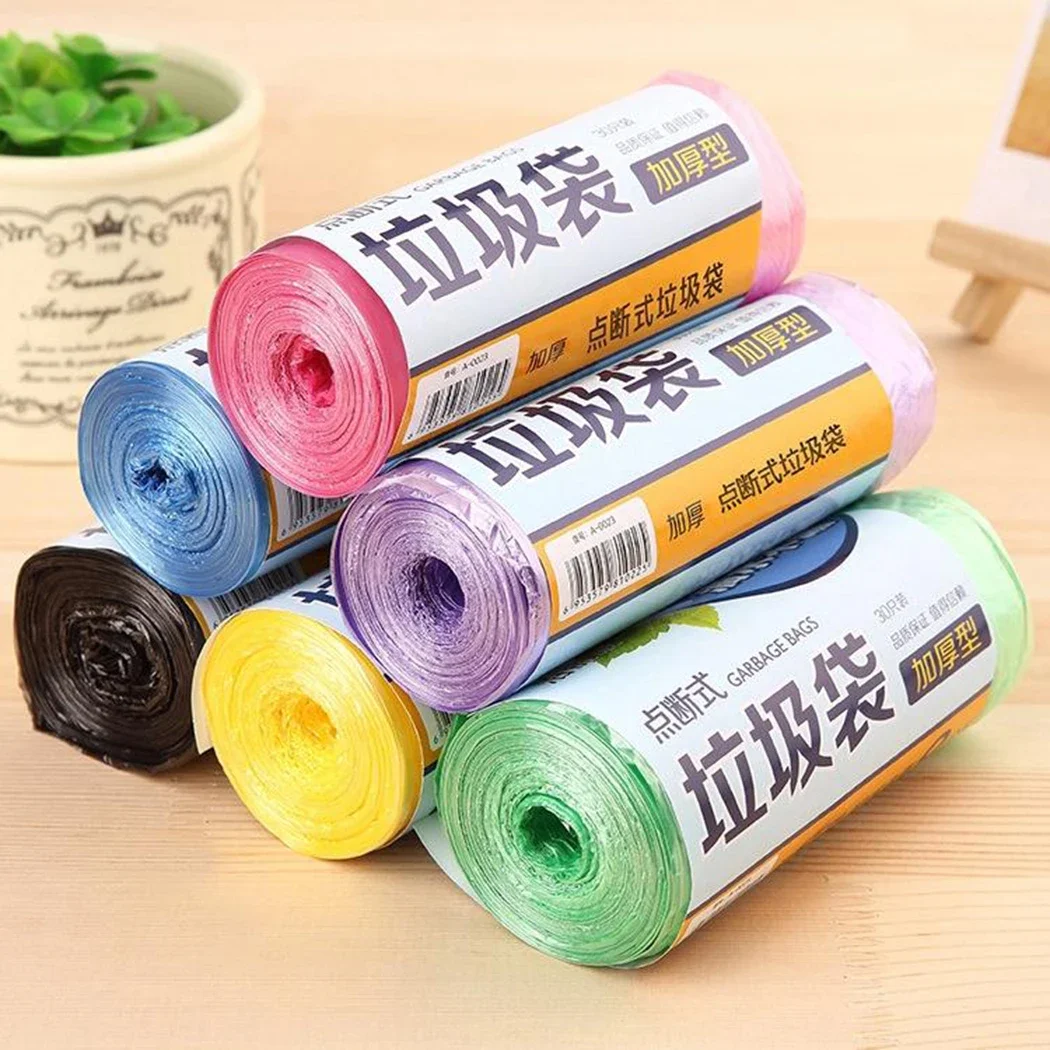 30PCS/Roll Household Disposable Trash Pouch Small Trash Bags Kitchen Storage Garbage Bags Cleaning Waste Bag Plastic Bag