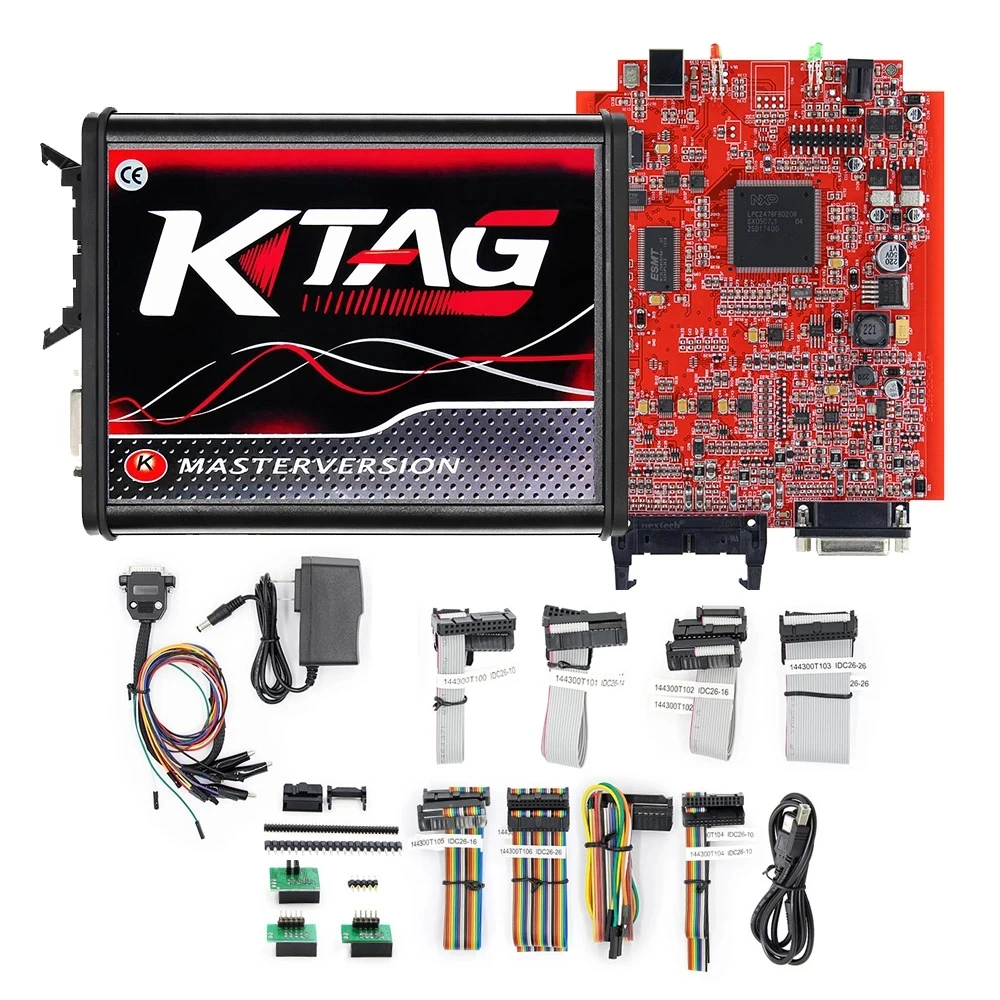 Online Unlimited KTAG V7.020 2.25 4LED KESS 2.80 EU Red V5.017 OBD2 OBD2 Car ECU Chip Tuning Kit 5.017 k-tag Programmer Tools