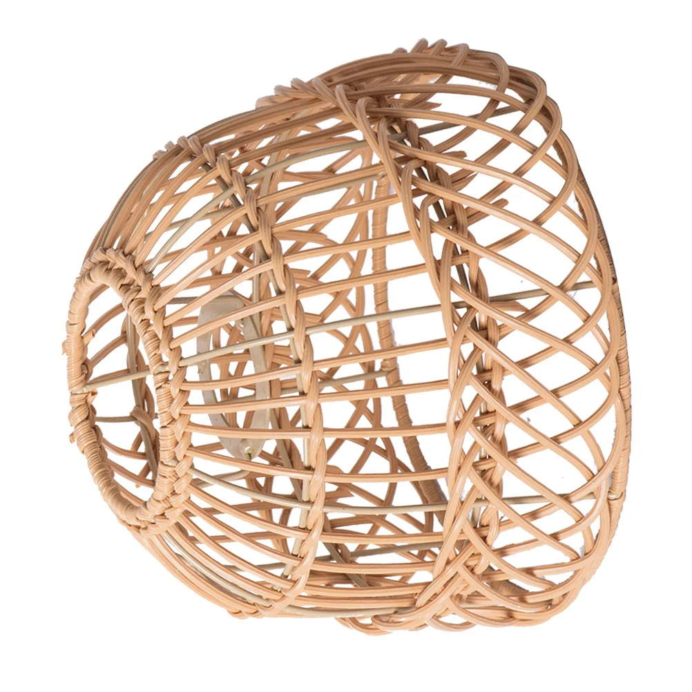 المنسوجة قلادة غطاء مصباح صغير تقليد الروطان الثريا غطاء للمطبخ بار فندق ديكور ضوء السقف استبدال #1