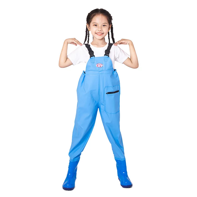 Kids Waterproof Suspender Overalls Toddler Beach Wading Suit Lightweight One Piece Fishing Romper Baby Outdoor Play Jumpsuit