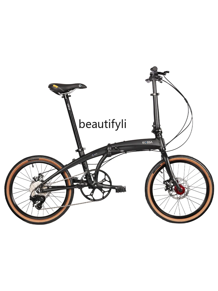 20-Inch Aluminum Alloy Ultra-Light Portable Variable Speed Disc Brake Men and Women Adult Lightweight Folding Bicycle