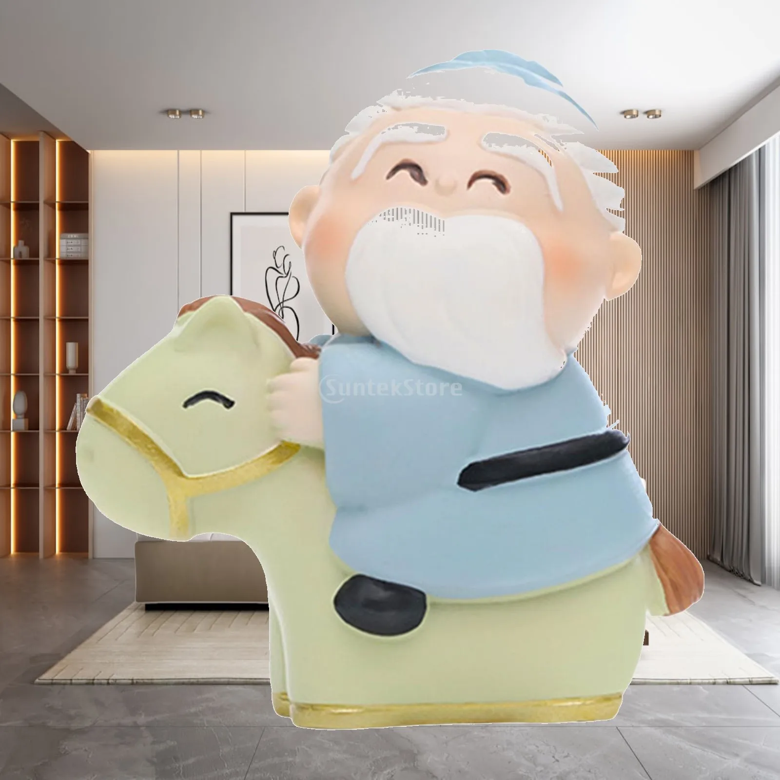 Mini Confucius Statue Miniature Figurine Cute Resin Chinese Confucius Figure Desktop Ornament for Desk Centerpiece Fireplace