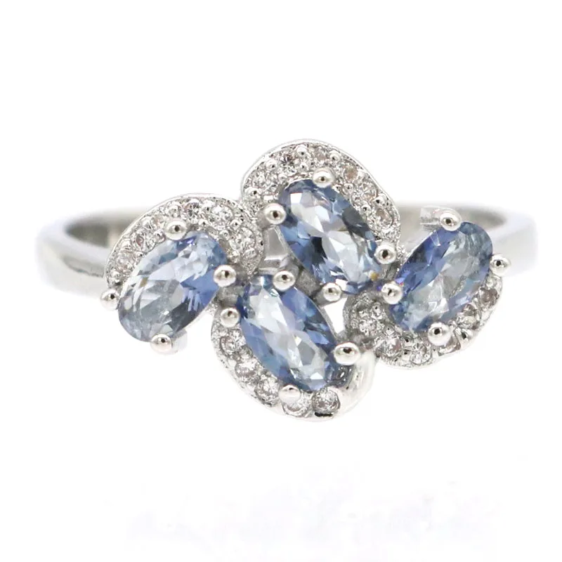 

Купите 4, получите 1 бесплатно, 16x11 мм, очаровательные розовые кунцитовые огненные радужные мистические топазы, белые женские повседневные серебряные кольца с фианитом