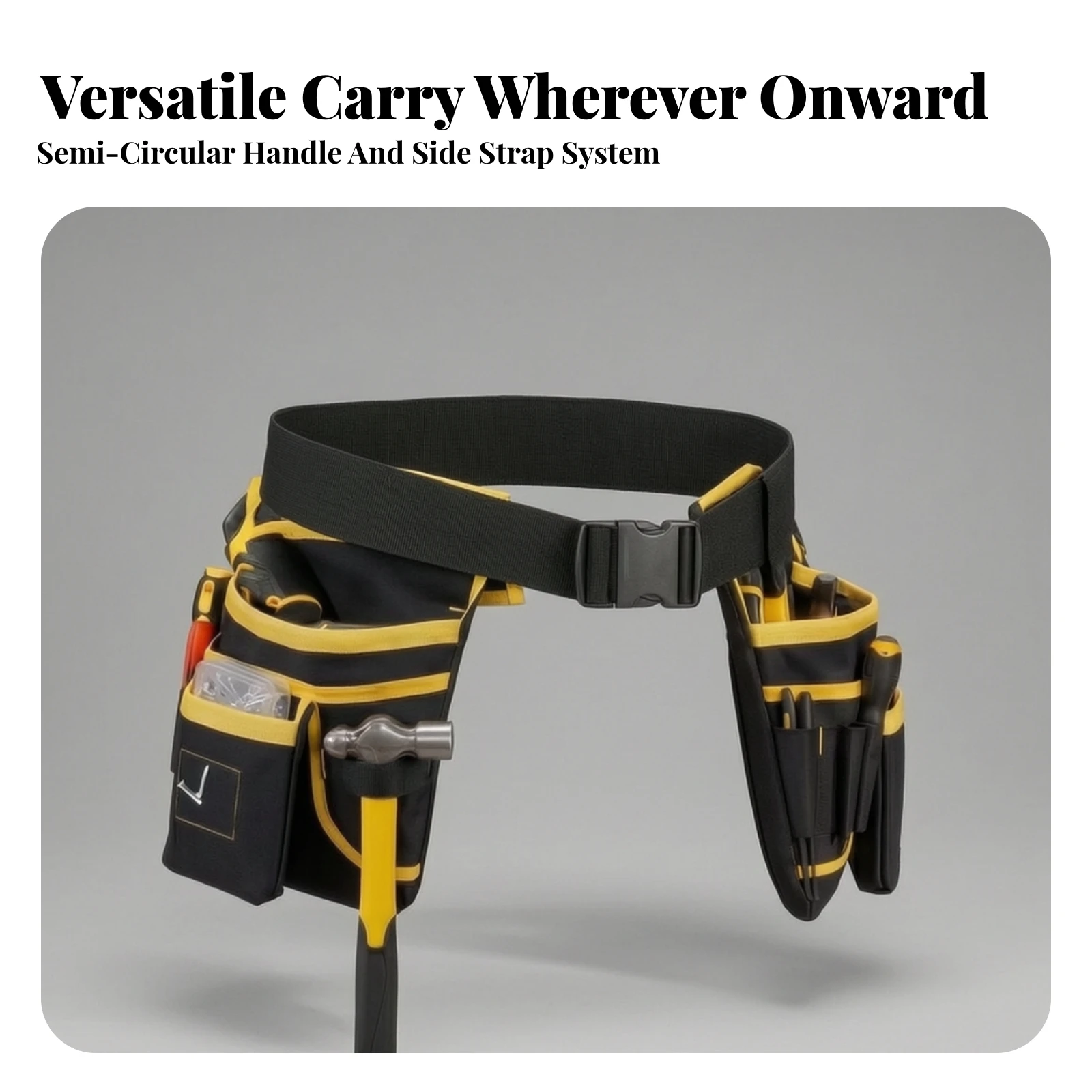 Multifunctional Tool Waist Bag Multi-Pocket Oxford Cloth Tool Waist Bag Spacious Hands-without Needing Hands