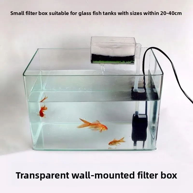 

Прозрачный настенный бесшумный USB-фильтр для аквариума с черепахами, для низкого уровня воды, оборудование для аквариумов, товары для животных
