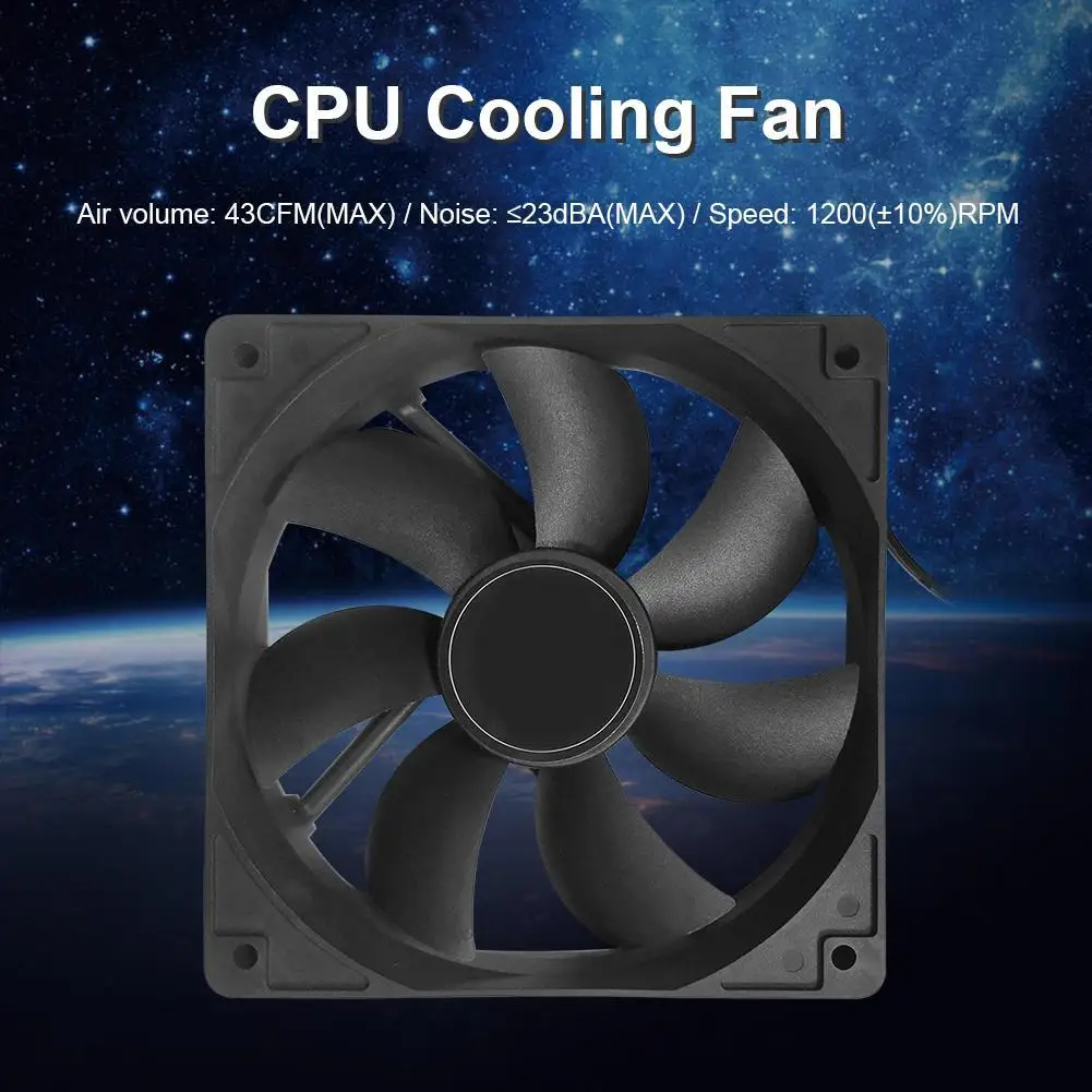 120mm refroidisseur de processeur silencieux refroidissement silencieux 4 broches PC boîtier d'ordinateur ventilateur de refroidissement 12V silencieux CPU radiateur dissipateur thermique