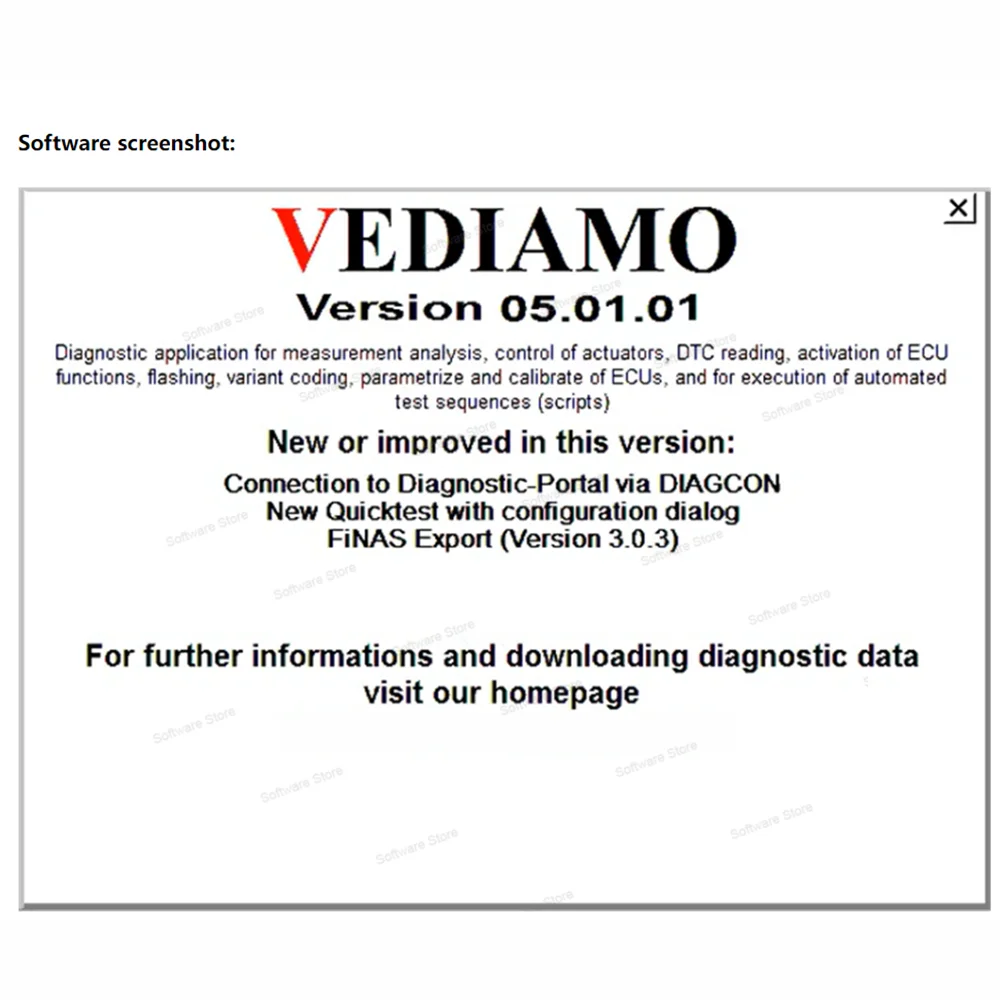 Vediamo 5.01.01 with keygen Verteilte Diagnose Anwendung for Motoren software system for electronic control unit ECU diagnostics