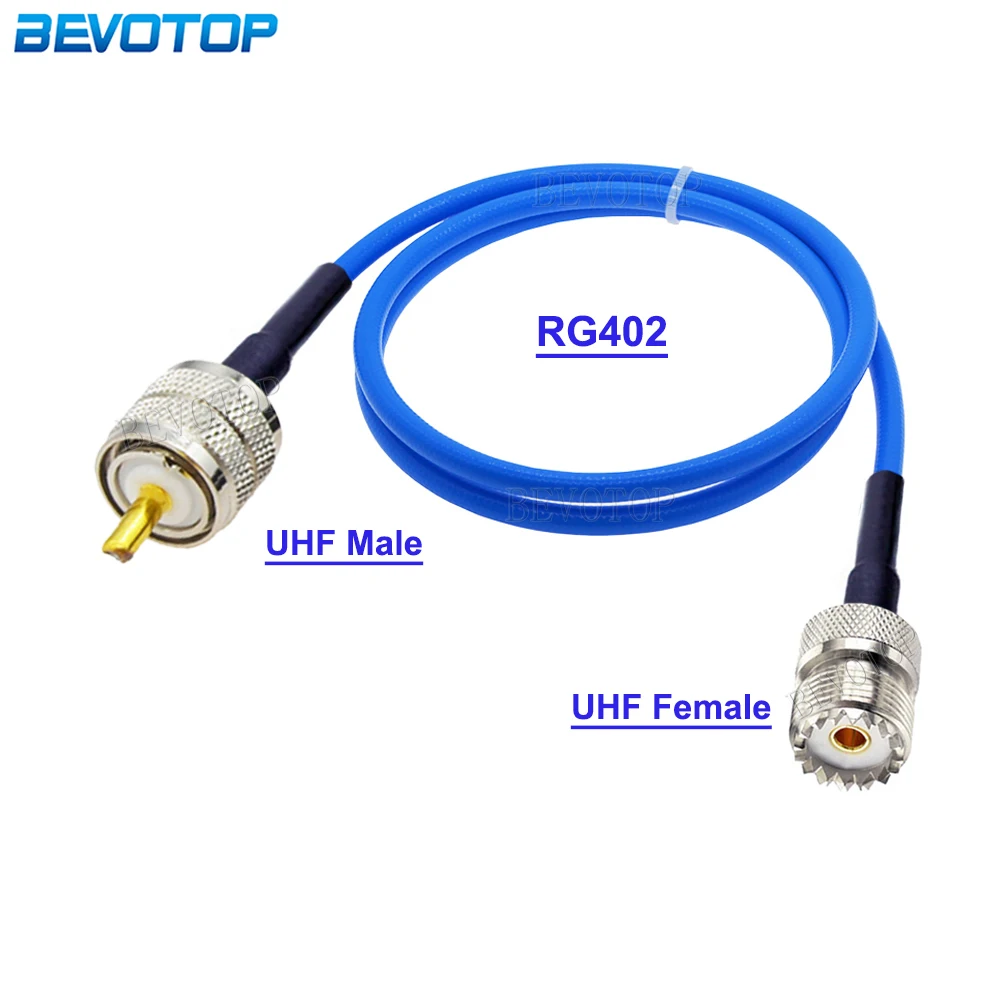 

New PL259 UHF Male to SO239 UHF Female 50Ohm RF Connector High Frequency Semi Flexible RG-402 Low Loss Coaxial Cable 10CM-30M