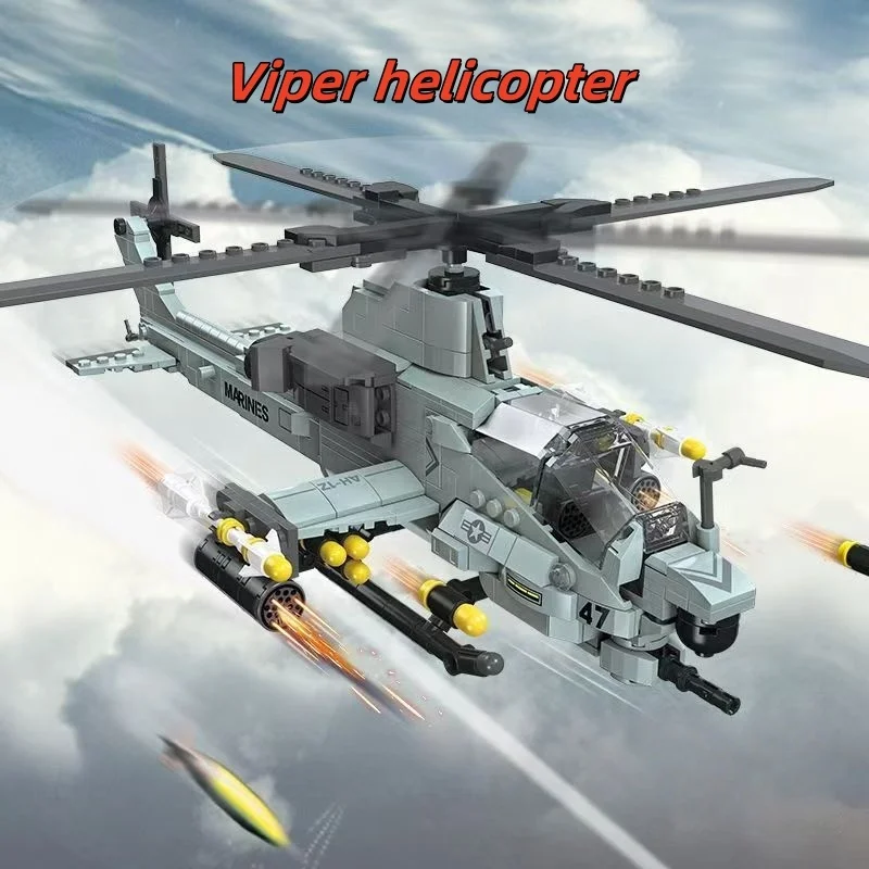 

576 шт. Viper вертолет, строительные блоки, игрушки, украшения дома и сборочные игры своими руками для взрослых и подростков, праздничные подарки