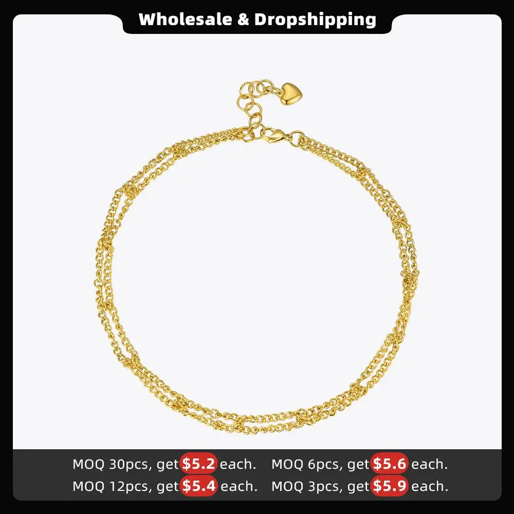 Heart Connected Chain Necklaces For Women Gold Color Stainless Steel Fashion Jewelry Collier Friends Gifts P3164