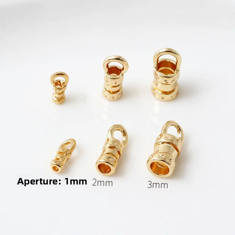 2pcs Universal 18K gold-plated color-preserving chain buckle, leather rope, steel wire thread end buckle, diy accessory - Detail 1