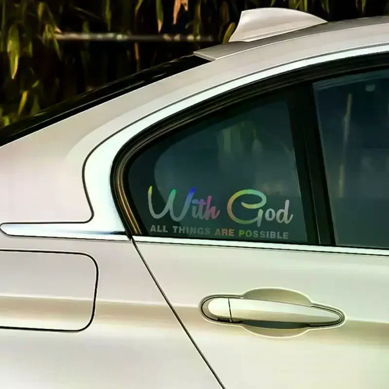 WithGOD ALL THINGS ARE POSSIBLE Car Sticker Car Styling Decal Waterproof Fade Proof For Auto Trucks Laptop Luggage Decoration
