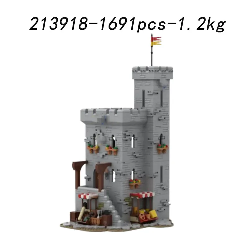 Kleine Partikelmontage-Bausteine MOC-155425 1325 Stück mittelalterliches Haus Schmiedeschäft Schloss Turm Gebäudemodell Spielzeug