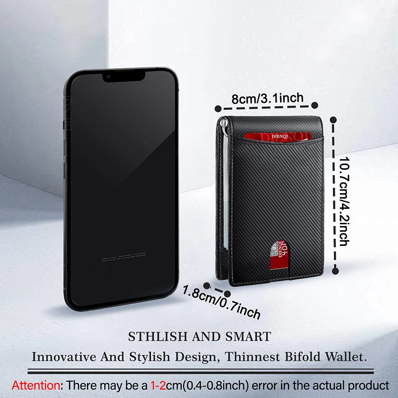 Tempat Kartu Bisnis Tempat Kartu Kredit Dompet Pintar Kulit Ultratipis untuk Pria Klip Uang Pemblokiran RFID Perlengkapan Bisnis Tipis