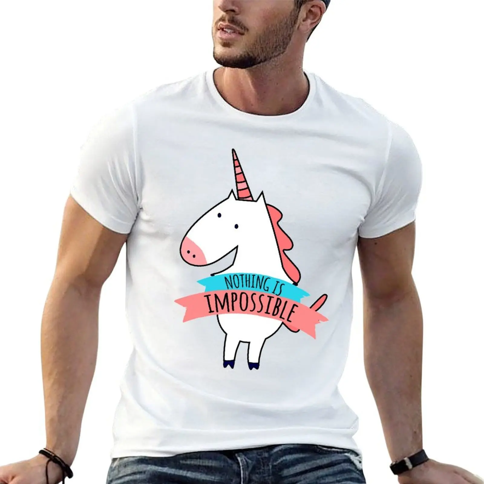 

Cute Unicorn Nothing Impossible T-Shirt t shirt personalised t shirts for man graphic vintage T-Shirt