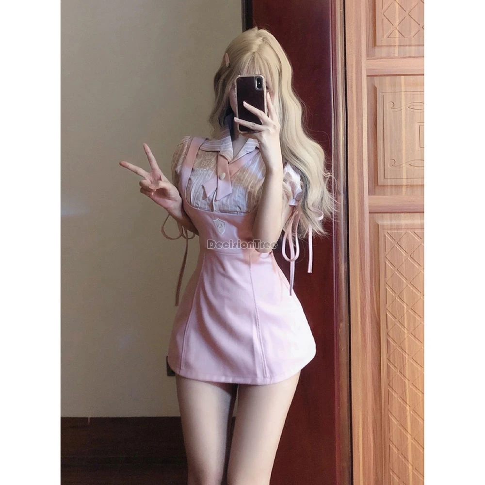 2024 summer women daily college style school uniform set stampa button top gonna attillata hot girl sexy school uniform