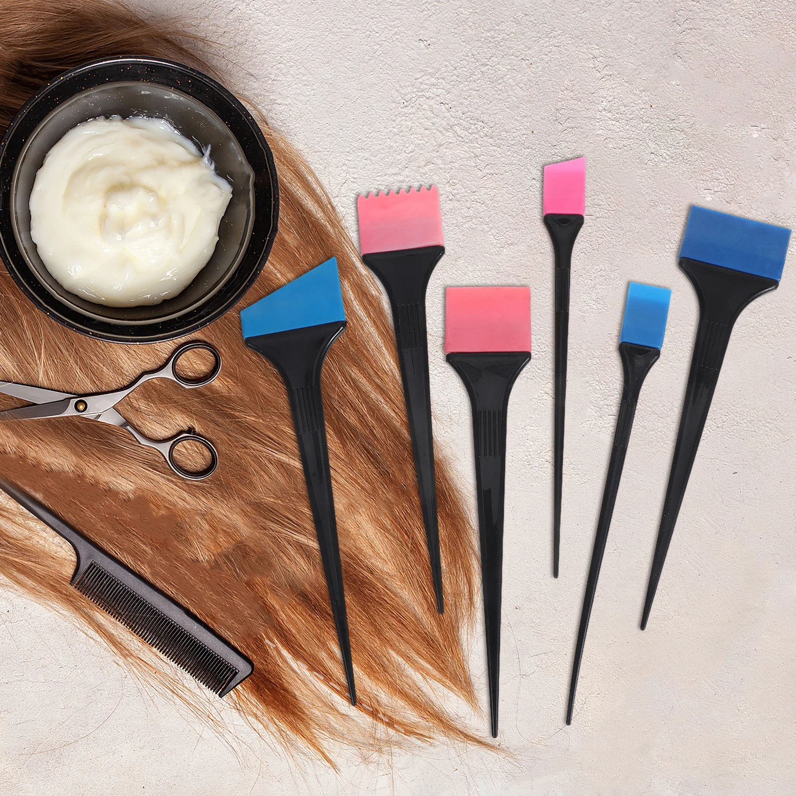 

Silicone Hair Dyeing Brush Tool Hair Coloring Brush Highlights Color Mixing Stirrer Kit for Hair Salon (Black) (Random Style)