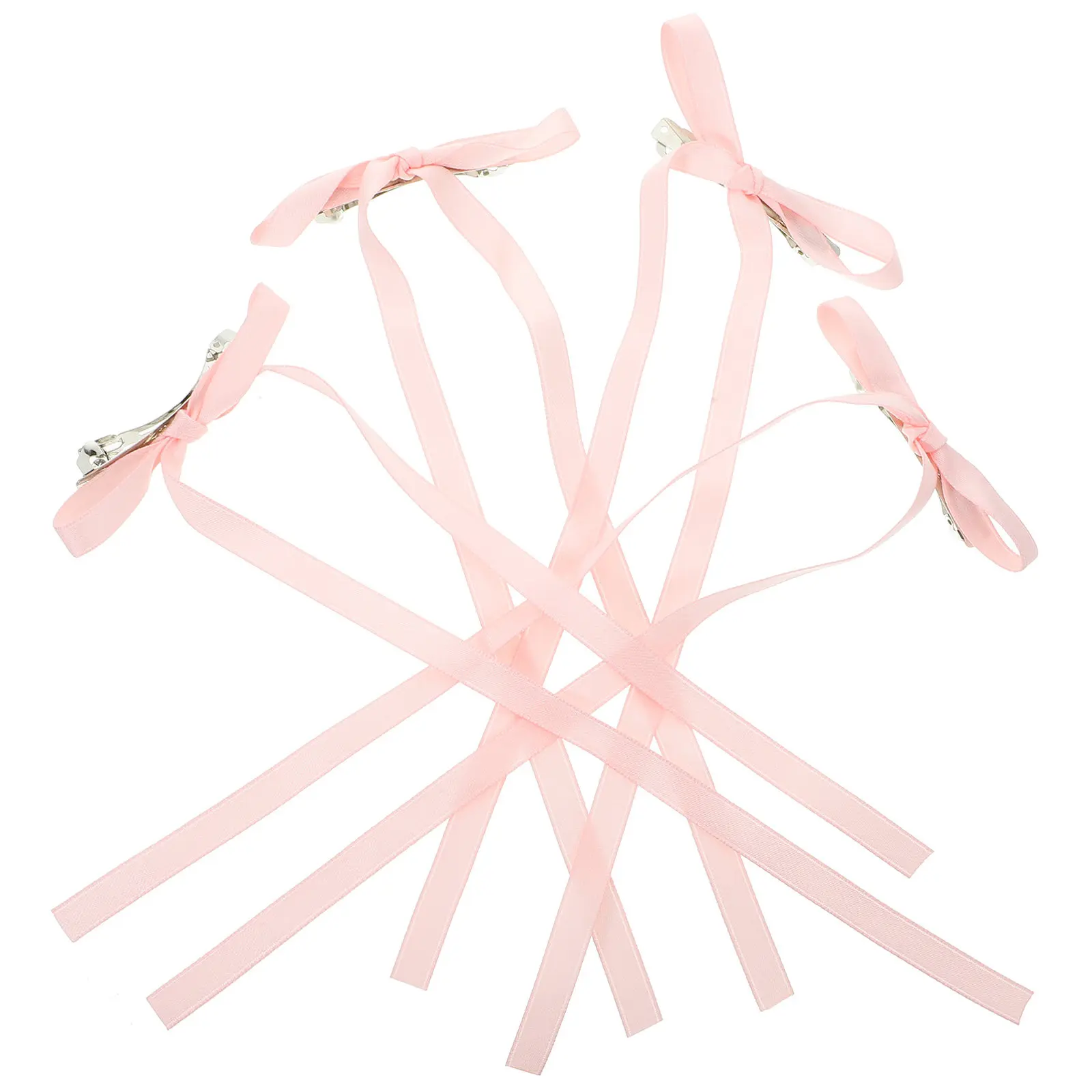 4Pcs Bowknot Hair Clips Women Large Elegant Ribbon Bow Hairpins Secure Non-Damaging Hair Clip for Wedding Anniversary Office