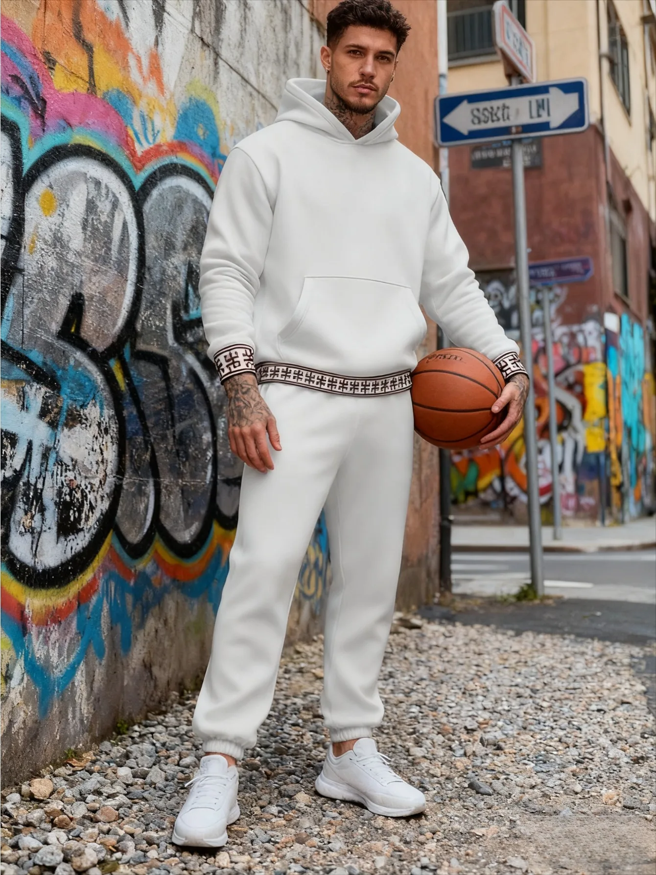 Combinaison de sport à capuche à impression numérique pour hommes européens et américains-tissu sweat-shirt de haute qualité respectueux de la peau