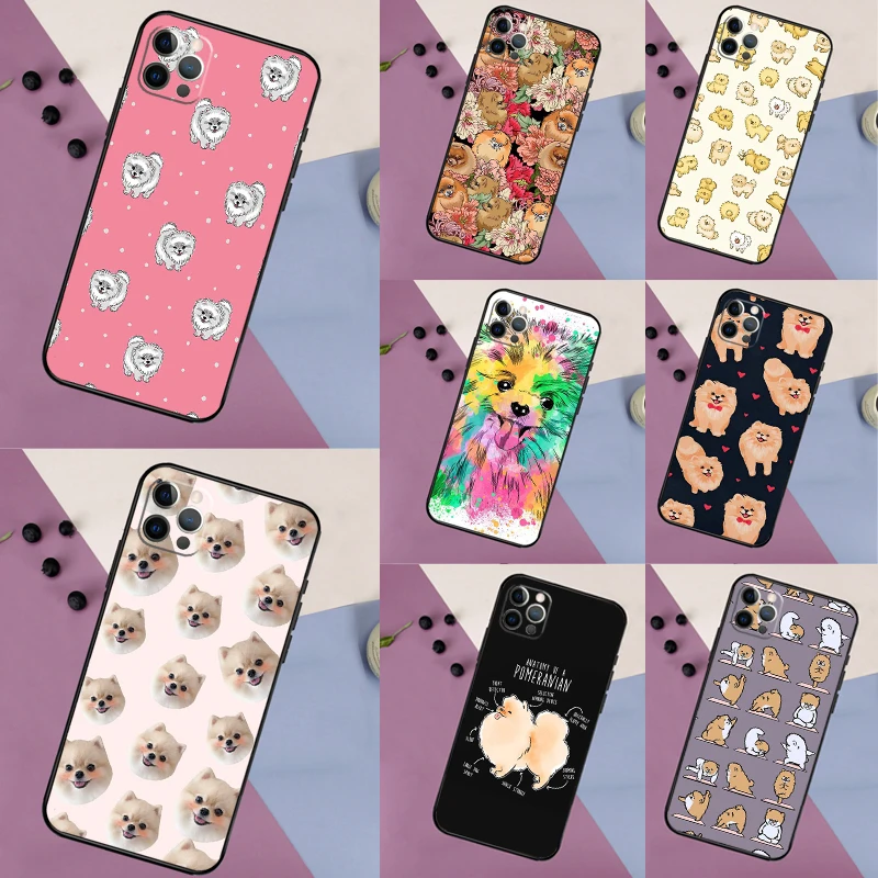 Pomeranian Dog Case For iPhone 16 15 14 13 12 11 Pro Max Plus XR X XS Max Soft Bumper Cover