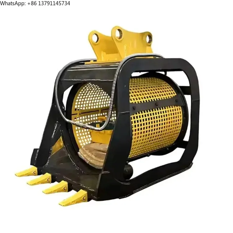 High-Quality Mini Excavator Soil Stones Sieving Screening 360 Degree Rotating Bucket