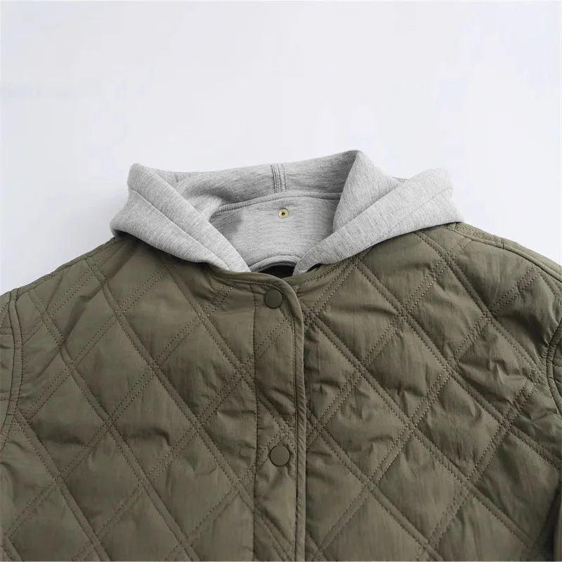 Новое женское стеганое хлопковое пальто в стиле пэчворк с капюшоном и длинными рукавами, повседневное 8073246