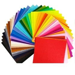 40Pcs 10cm*10cm Handmade DIY K indergarten Handmade Fabric Paper-Cut Cloth Weaving Colored Felt Cloth