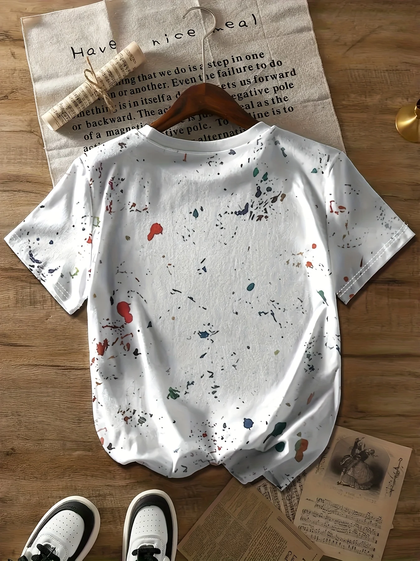 Paint Splatter Women's Tee - Artistic Graffiti Graphic, Casual Daily Wear image 3