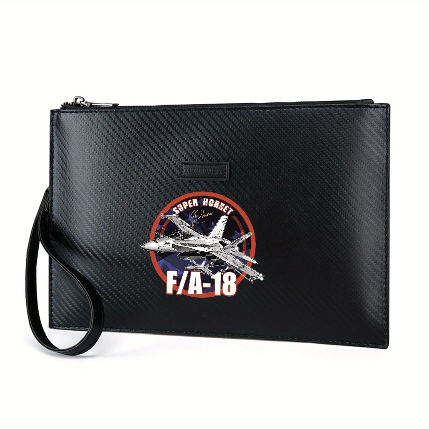 Super Hornet avión Rhino F/A-18 diseño elegante impreso PU bolso de hombre moderno y práctico para llevar todos los días