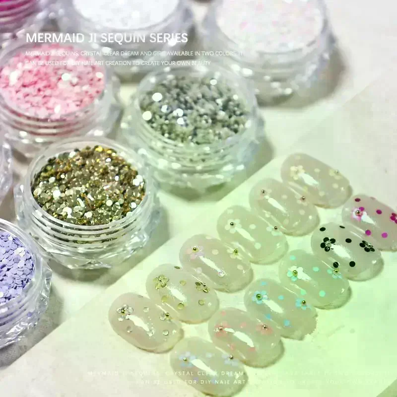 /JCS/Mini Sparkling Nail Glitter Sparkling Circular Nail Decoration Nail Salon Design Cute Accessories DIY Nail Art Design 1mm