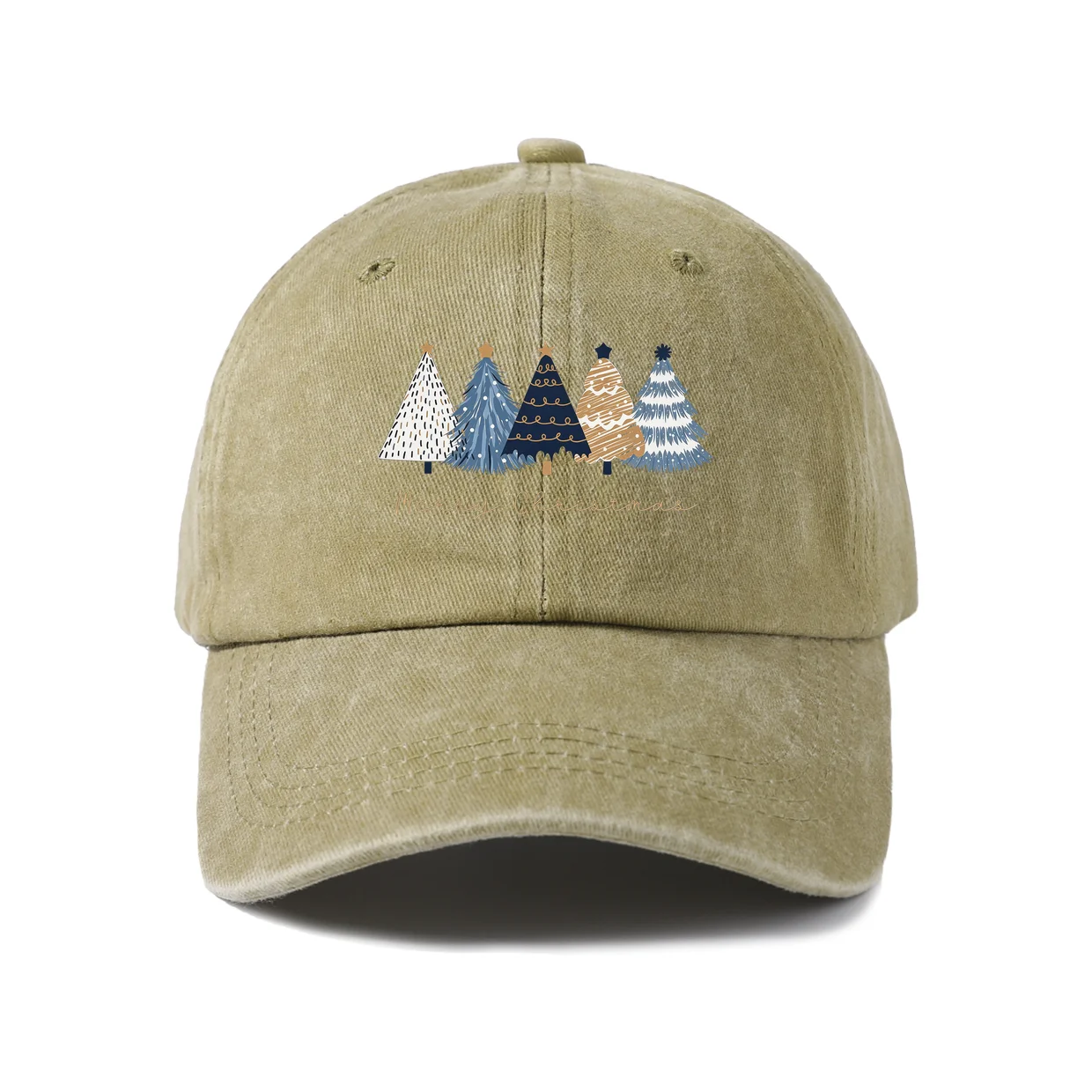 Vintage Washed Baseball Cap with Eee Merry Graphic, Adjustable Unisex Dad Hat, Streetwear Gift