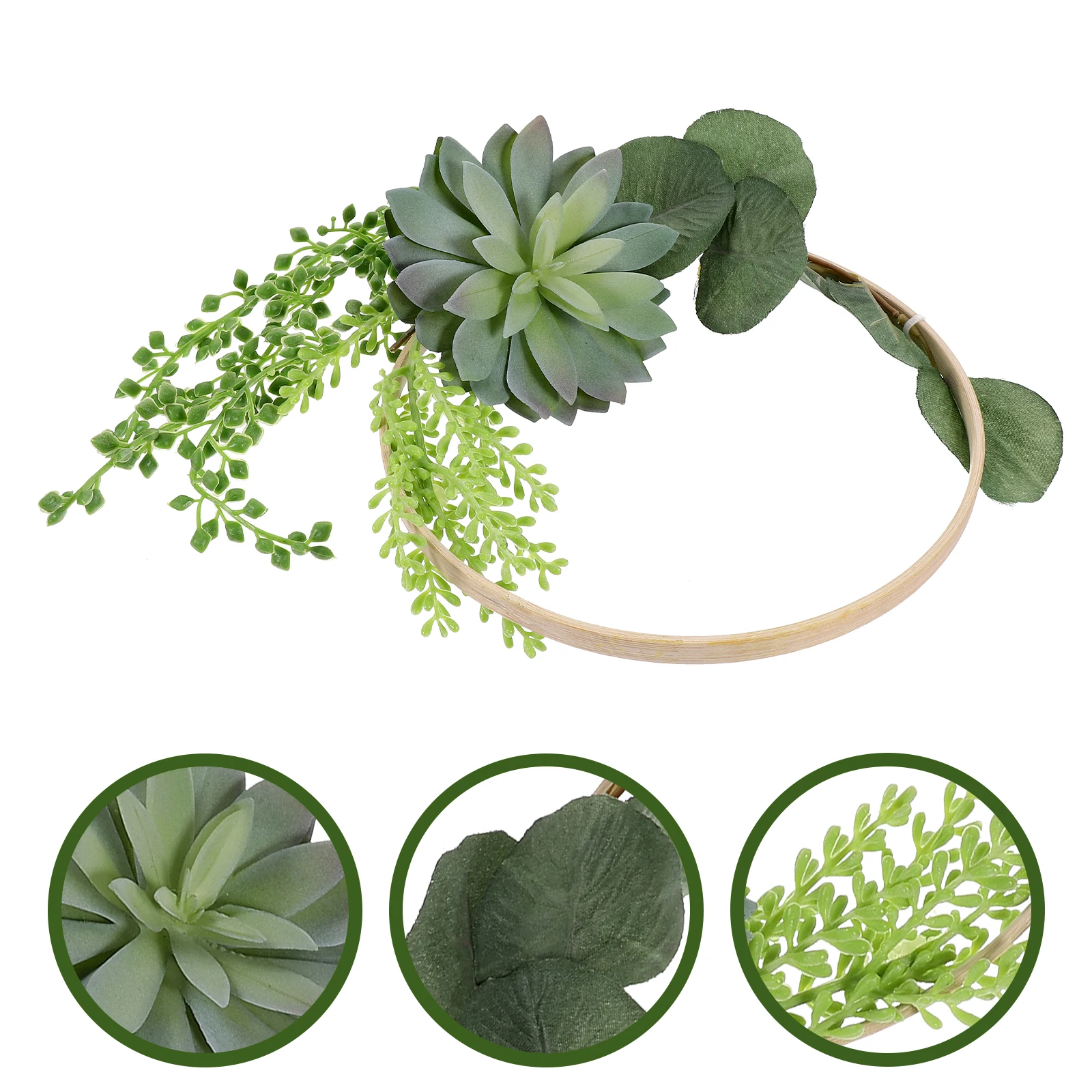 

Artificial Succulent Wreath Pink Fake Hanging Plants Wall Greenery Garland Indoor Outdoor Decor Simulated Succulents Circle