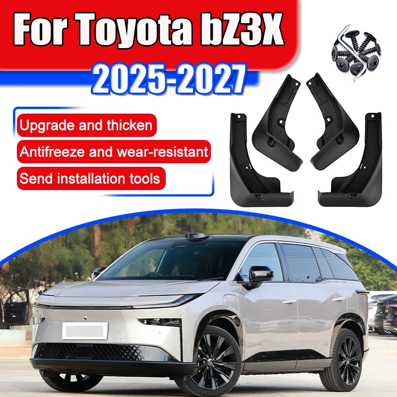 

4PCS Car Fender for Toyota bZ3X Accessories 2025 2026 2027 Front Rear Wheels Parts Protect Mud Flap ABS Splash Guards Mudguard