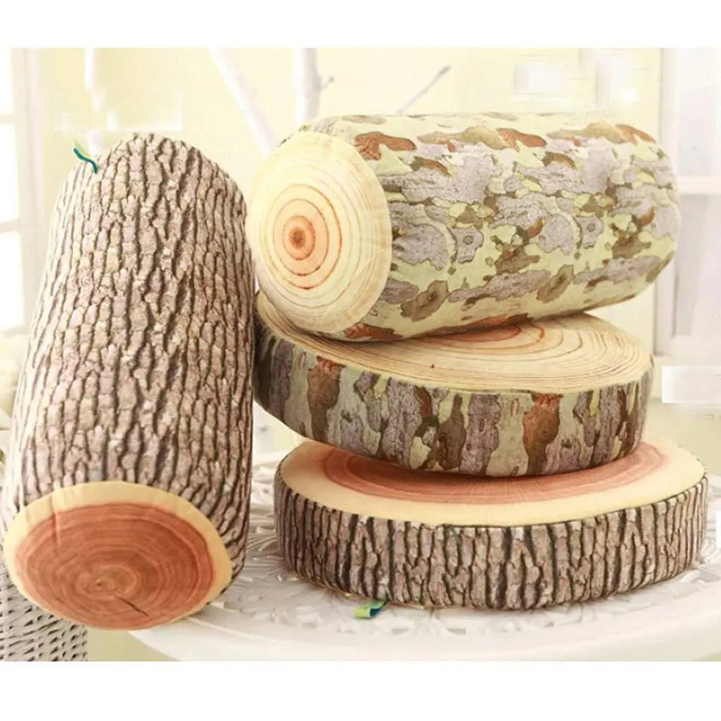 Creative Stump Pillow Cushion Round Cushion, Large Cute Tree Long pillow Cylindrical Removabl&washable Gifts For Men Women